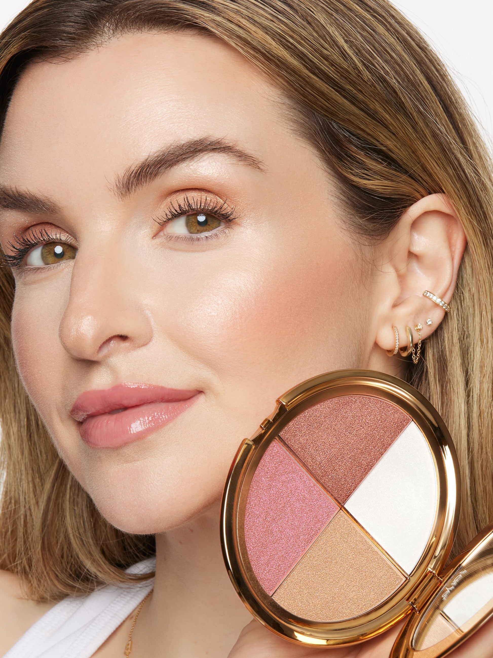glow wardrobe highlighting eye & cheek palette